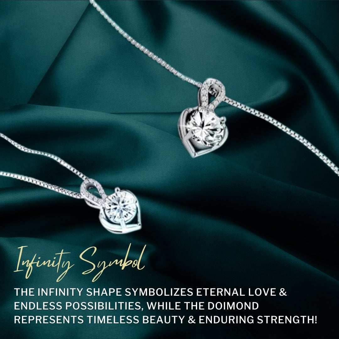 Platinum Plated Moissanite Circle Pendant Necklace (1CT)  For Women