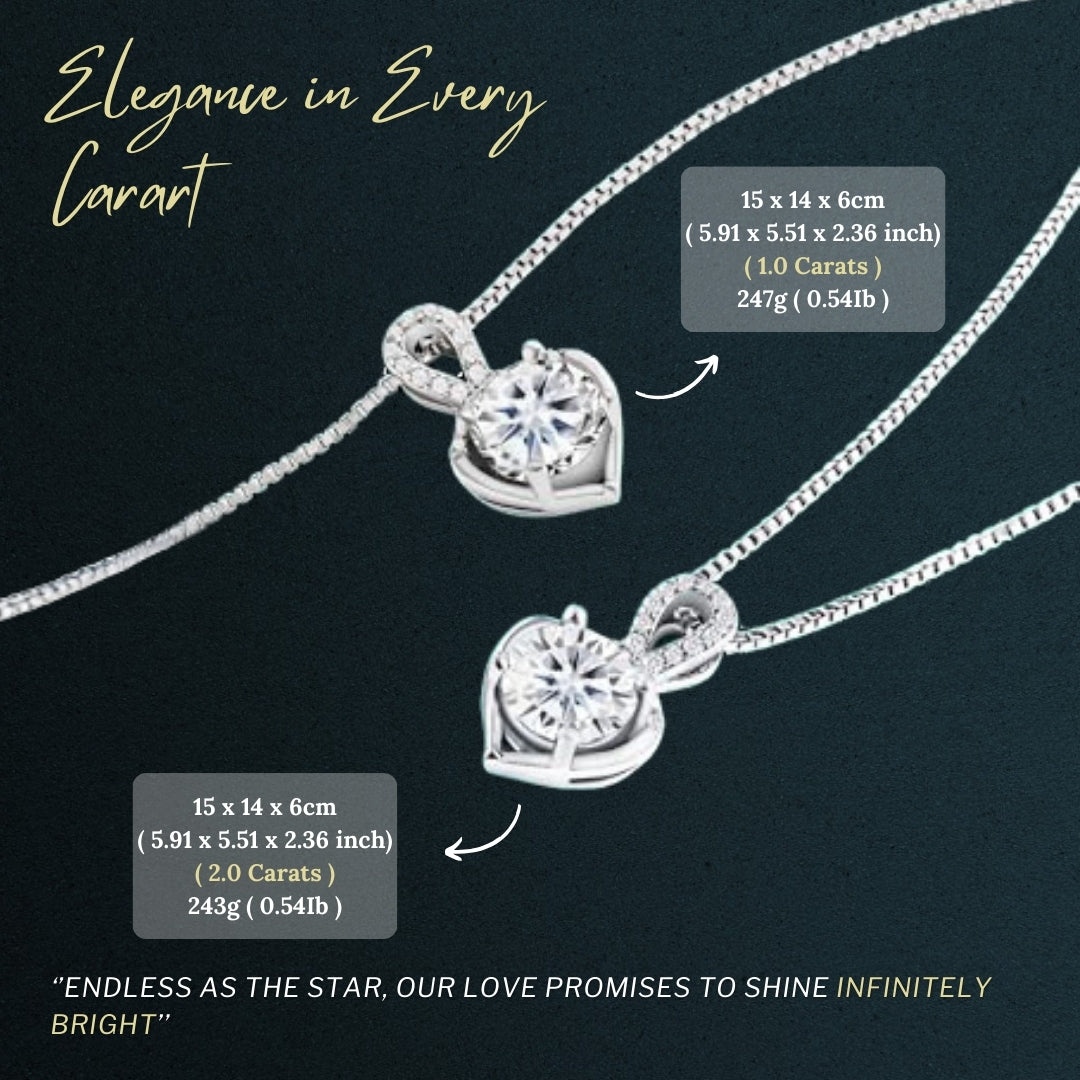 Platinum Plated Moissanite Circle Pendant Necklace (1CT)  For Women