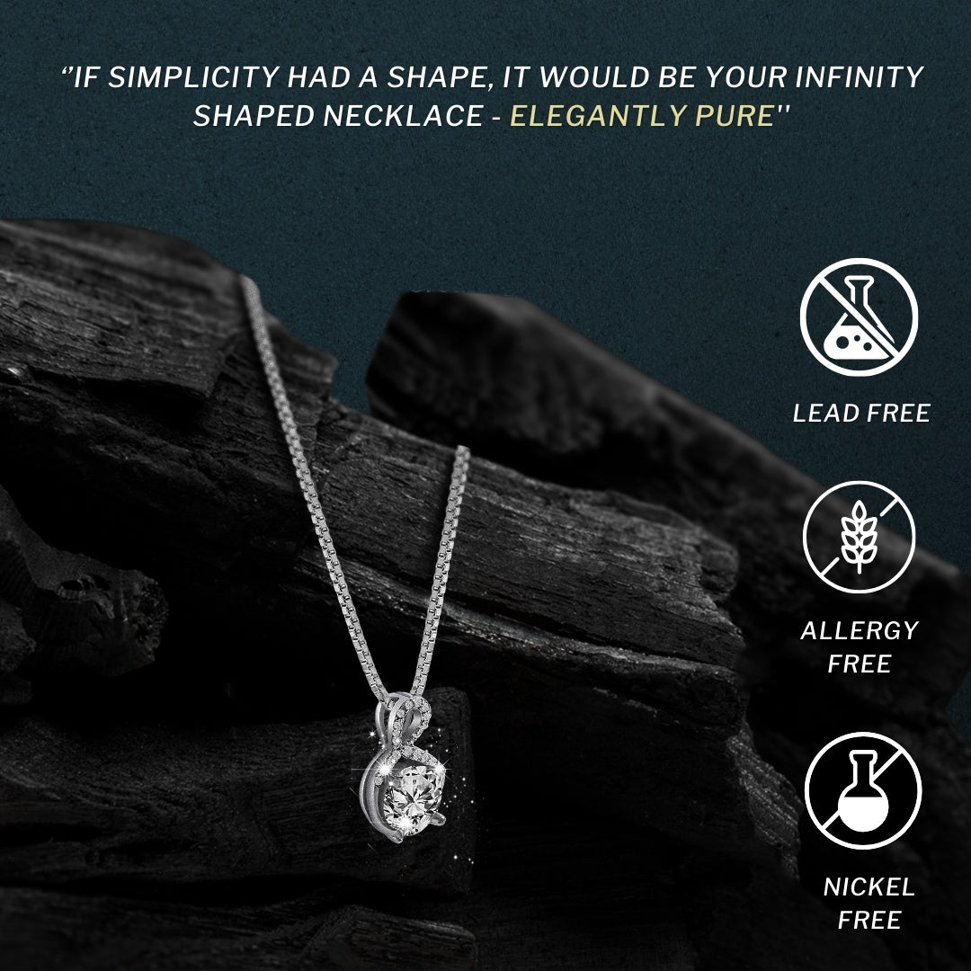 Platinum Plated Moissanite Circle Pendant Necklace (1CT)  For Women