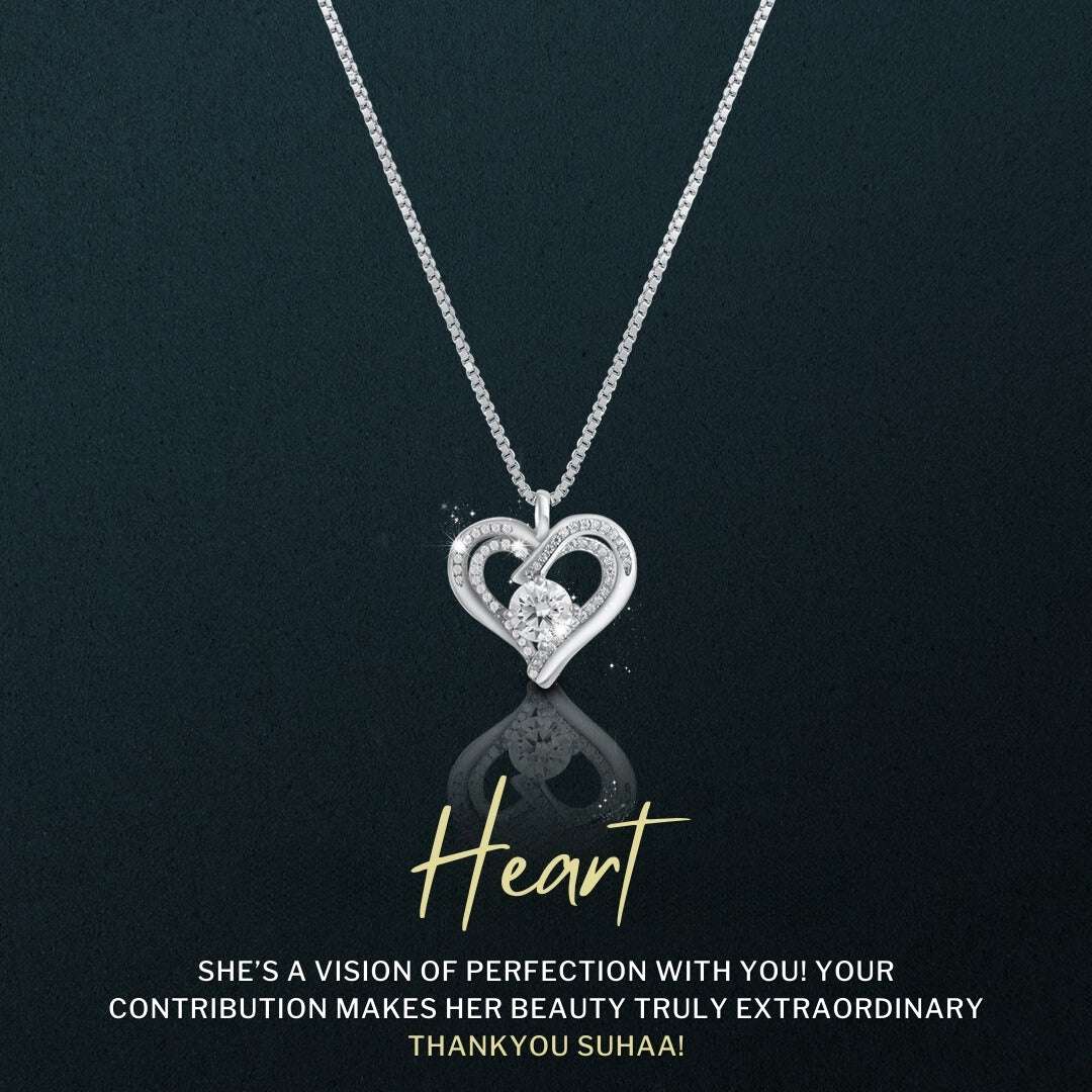 Platinum Plated 1CT Moissanite Heart Pendant Necklace For Women