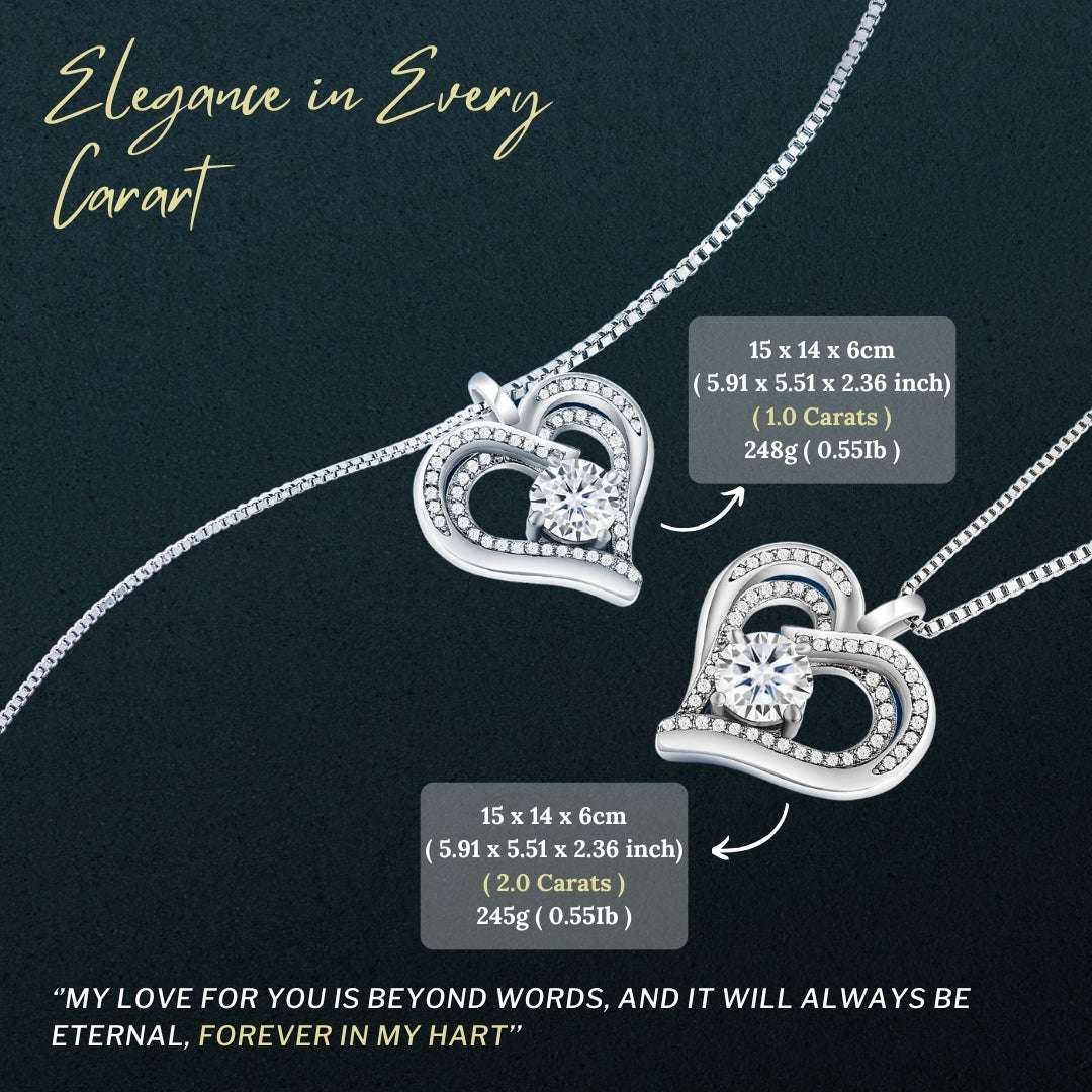 Platinum Plated 1CT Moissanite Heart Pendant Necklace For Women