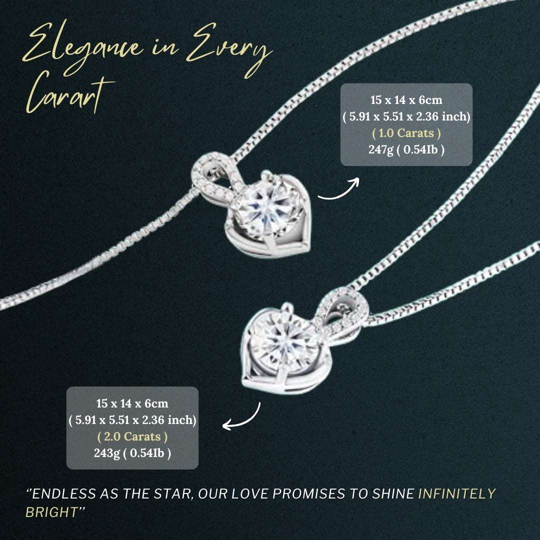 Platinum Plated Moissanite Circle Pendant Necklace (1CT)  For Women