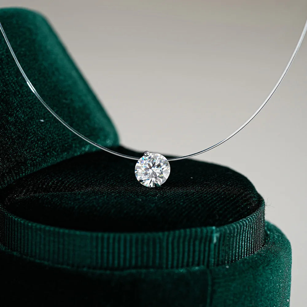 Invisible Moissanite Necklace – S925 Silver GRA