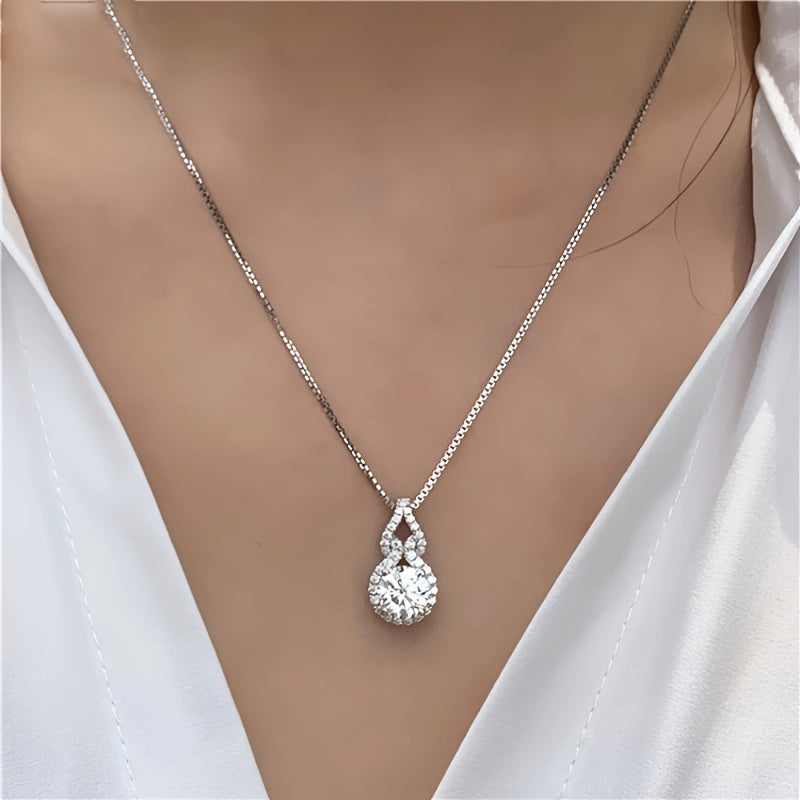 S925 Sterling Silver 3 Carat Moissanite Drop Pendant Necklace  Elegant Wedding Jewelry  Perfect Gift for Birthdays  Mothers Day
