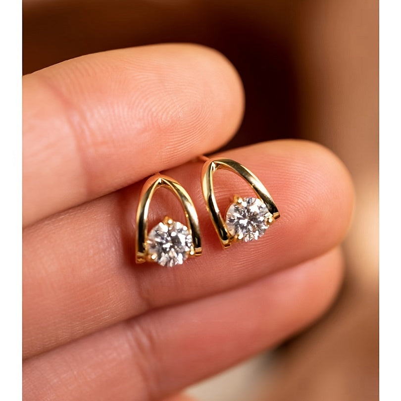 Elegant Moissanite Gold Hoop Earrings  Sterling Silver Gift