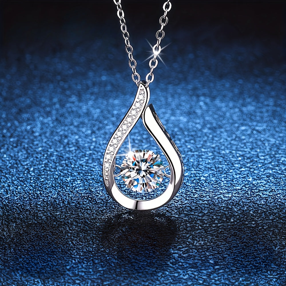 Elegant S925 Silver Water Drop Pendant Necklace Gift